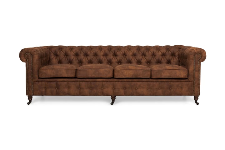 Sohva Chester Deluxe 4:n ist Vintage - Konjakki - Howard-sohvat - 4:n istuttava sohva - Nahkasohva