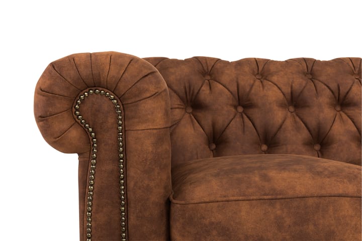 Sohva Chester Deluxe 4:n ist Vintage - Konjakki - 4:n istuttava sohva - Nahkasohva - Howard-sohvat