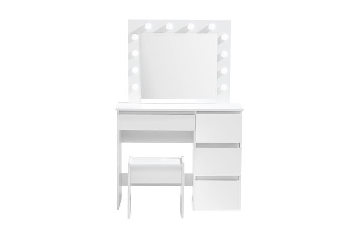 Meikkipöytä Lycke 94 cm LED-valaistus - Valkoinen - Meikkipöytä valolla - Meikkipöytä peilillä - Meikki- & kampauspöydät