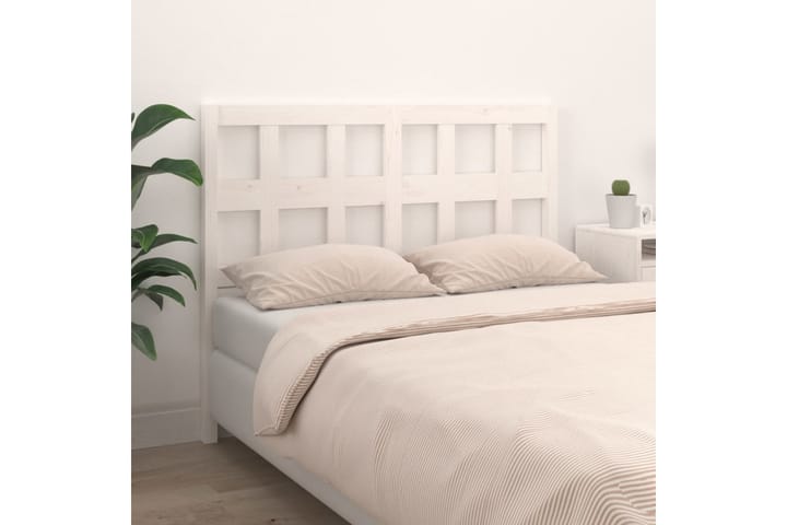 Sängynpääty valkoinen 155,5x4x100 cm täysi mänty - Valkoinen - Sängynp�ääty