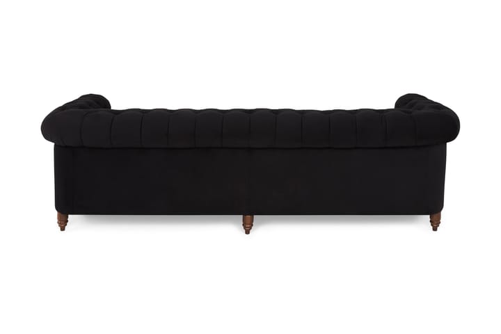 Samettisohva Chester Deluxe 4:n ist - Musta - 4:n istuttava sohva - Howard-sohvat - Samettisohva
