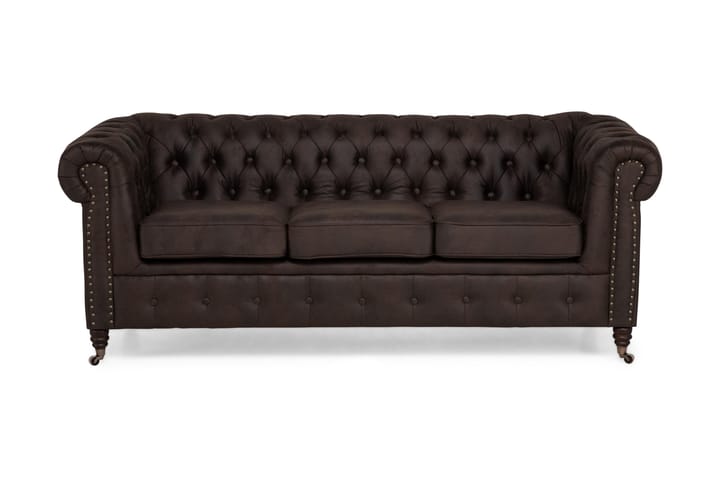 Sohva Chester Deluxe 3:n ist Vintage - Tummanruskea - Howard-sohvat - Nahkasohva - 3:n istuttava sohva
