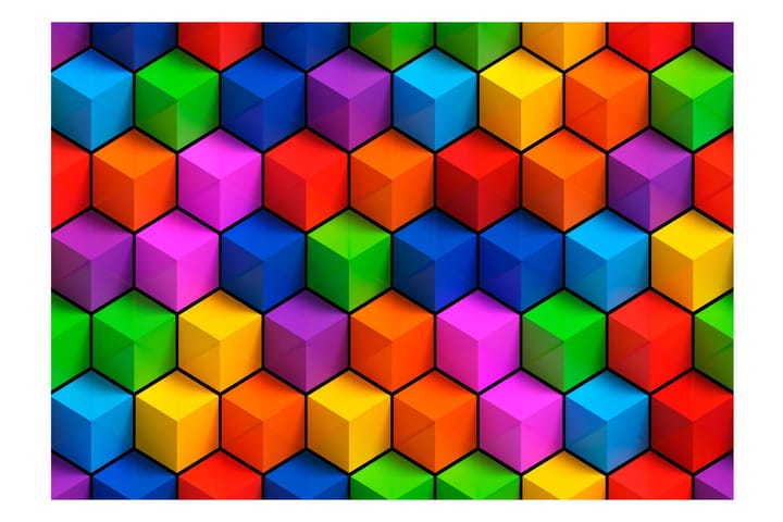 Valokuvatapetti Colorful Geometric Boxes 300x210 - Artgeist sp. z o. o. - Valokuvatapetit