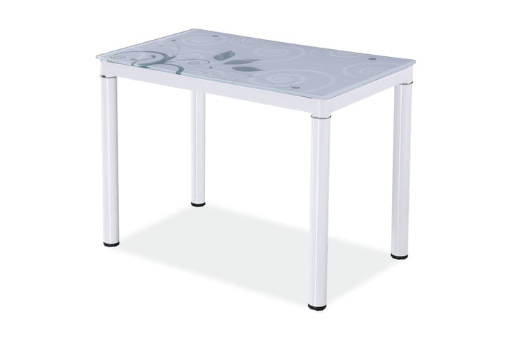 Ruokapöytä Alatao 100 cm - Lasi/Valkoinen - Ruokapöydät & keittiön pöydät