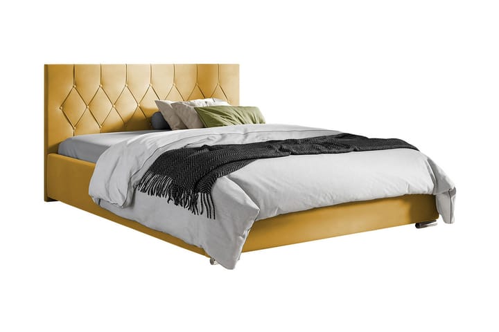 Sänky 147x222 cm - Keltainen - Sänkykehikot & sängynrungot