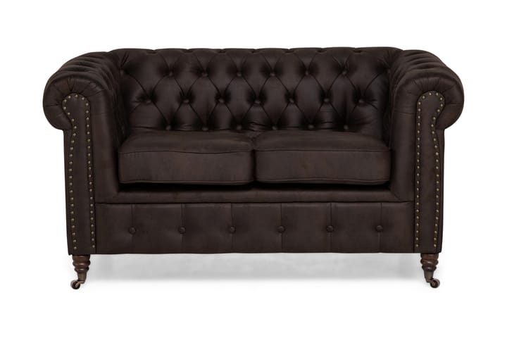Sohva Chester Deluxe 2:n ist Vintage - Tummanruskea - 2:n istuttava sohva - Howard-sohvat - Nahkasohva