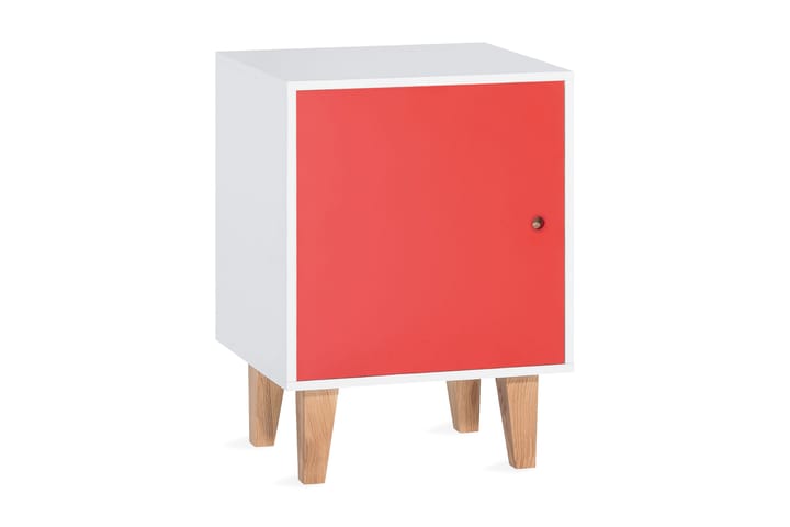 Kaappi Concept Valkoinen/Punainen/Luonnonväri - VOX - Lasten yöpöytä - Lasten pöydät