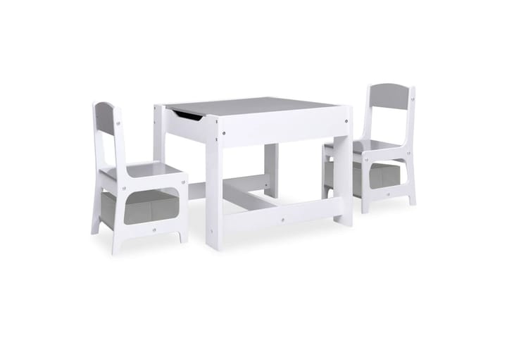 Lasten pöytä ja 2 tuolia valkoinen MDF - Lasten pöydät