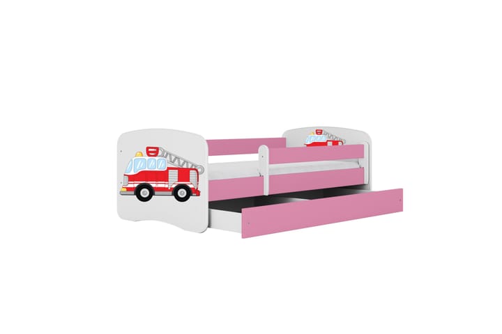 Lastensänky Paloauto 160x80 cm Patjalla Vaaleanpunainen - Babydreams - Tavallinen lastensänky - Lastensängyt & juniorisängyt