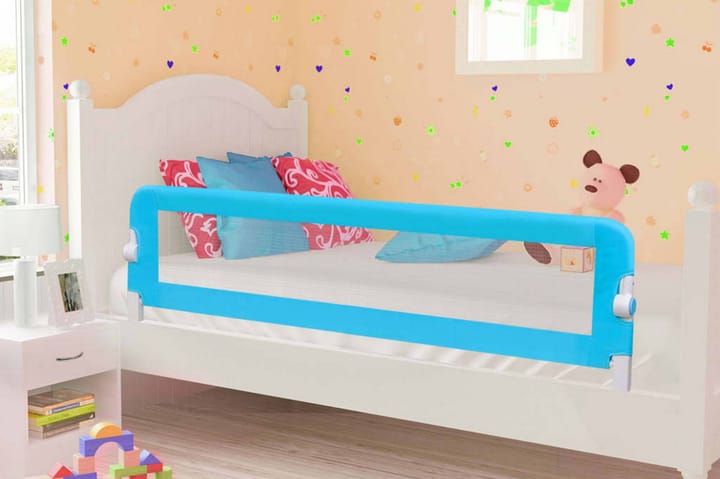 Turvalaita sänkyyn sininen 120x42 cm polyesteri - Sininen - Lastensängyt & juniorisängyt