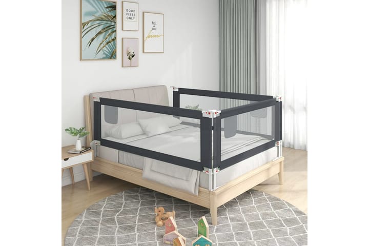 Turvalaita sänkyyn tummanharmaa 120x25 cm kangas - Harmaa - Lastensängyt & juniorisängyt
