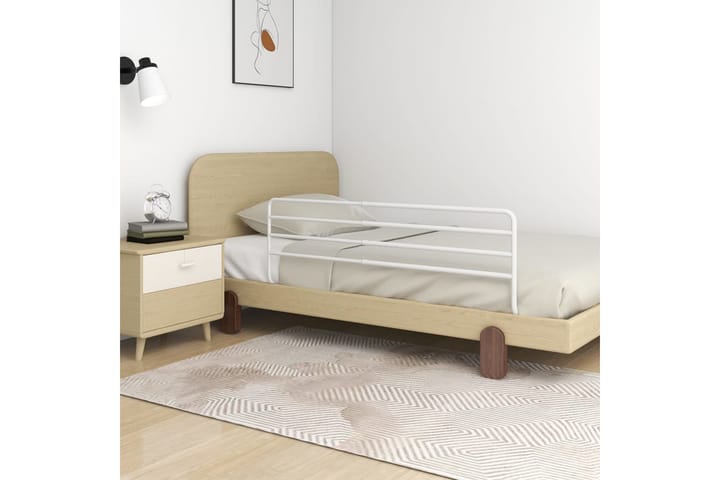 Turvalaita sänkyyn valkoinen (76-137)x55 cm rauta - Valkoinen - Lastensängyt & juniorisängyt