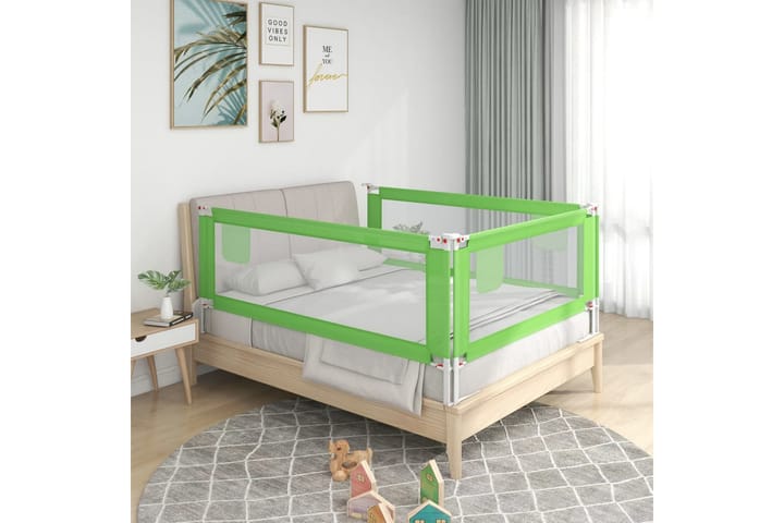 Turvalaita sänkyyn vihreä 150x25 cm kangas - Vihreä - Lastensängyt & juniorisängyt