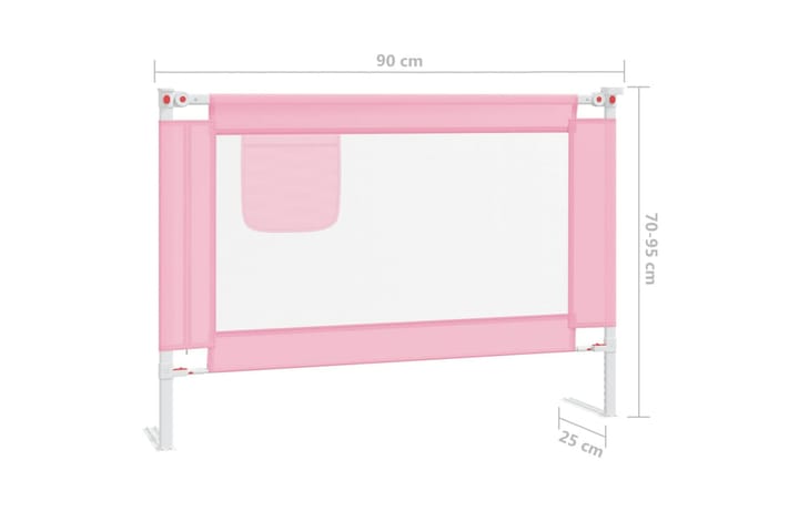 Turvalaita sänkyyn pinkki 90x25 cm kangas - Pinkki - Lastensängyt & juniorisängyt