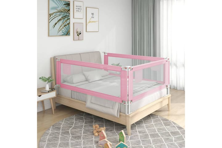 Turvalaita sänkyyn pinkki 120x25 cm kangas - Pinkki - Lastensängyt & juniorisängyt