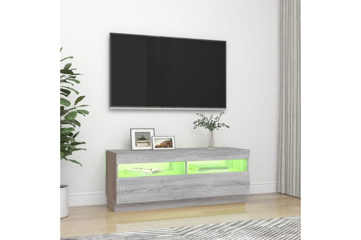 beBasic TV-taso LED-valoilla harmaa Sonoma 100x35x40 cm - Harmaa - Tv taso & Mediataso