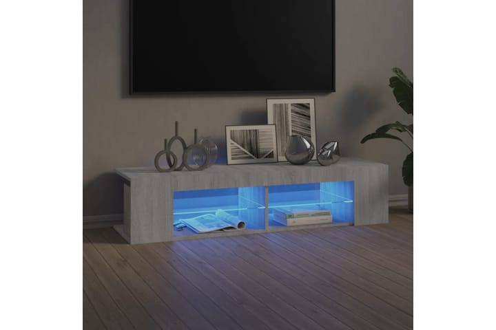 beBasic TV-taso LED-valoilla harmaa Sonoma 135x39x30 cm - Harmaa - Tv taso & Mediataso