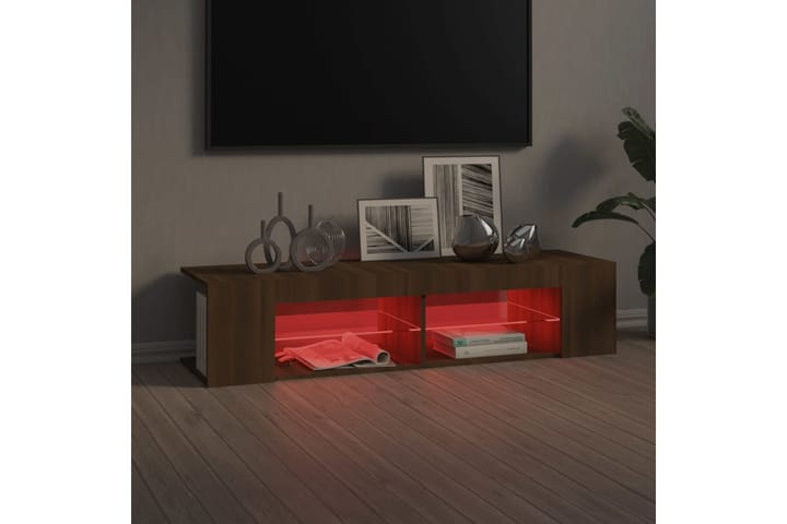 beBasic TV-taso LED-valoilla ruskea tammi 135x39x30 cm - Ruskea - Tv taso & Mediataso