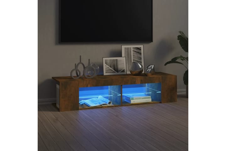 beBasic TV-taso LED-valoilla savutammi 135x39x30 cm - Ruskea - Tv taso & Mediataso