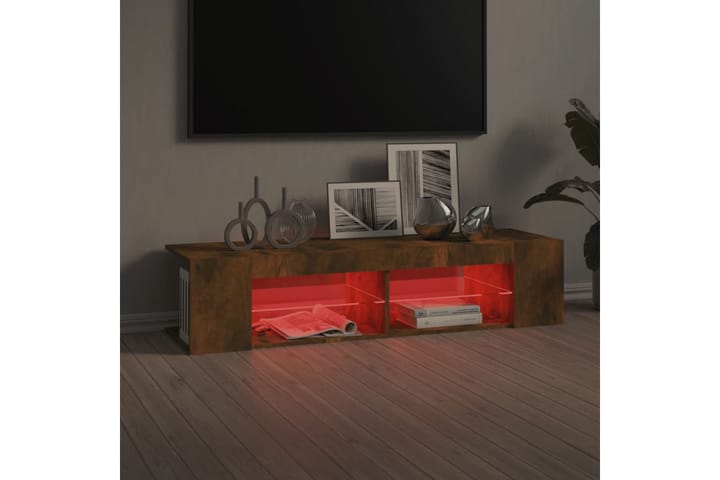 beBasic TV-taso LED-valoilla savutammi 135x39x30 cm - Ruskea - Tv taso & Mediataso