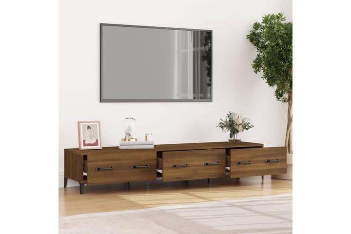 beBasic TV-taso ruskea tammi 150x34,5x30 cm tekninen puu - Ruskea - Tv taso & Mediataso