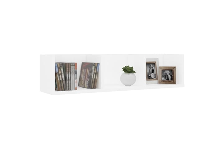 CD-seinähylly valkoinen 75x18x18 cm lastulevy - Valkoinen - CD-hylly & DVD-hylly