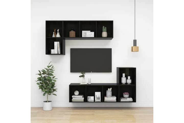 Seinäkiinnitettävä TV-taso korkeak. musta 37x37x142,5cm levy - Mediajalusta & seinäteline - TV:n seinäteline