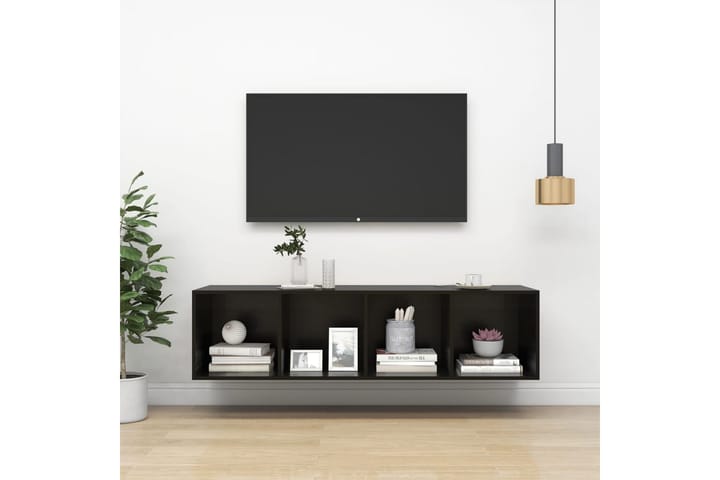 Seinäkiinnitettävä TV-taso korkeak. musta 37x37x142,5cm levy - Mediajalusta & seinäteline - TV:n seinäteline
