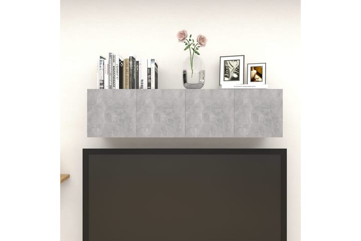 Seinäkiinnitettävä TV-taso 4 kpl betoninharmaa 30,5x30x30 cm - Harmaa - Tv taso & Mediataso