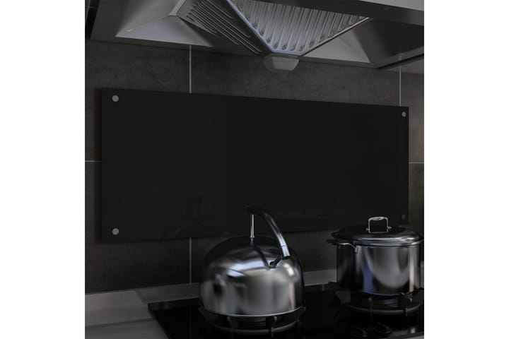 Keittiön roiskesuoja musta 100x40 cm karkaistu lasi - Musta - TV-kaappi