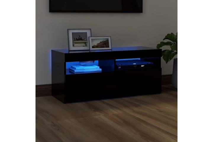 TV-taso LED-valoilla musta 90x35x40 cm - Musta - Tv taso & Mediataso