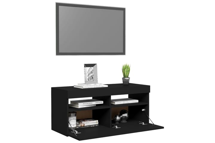 TV-taso LED-valoilla musta 90x35x40 cm - Musta - Tv taso & Mediataso