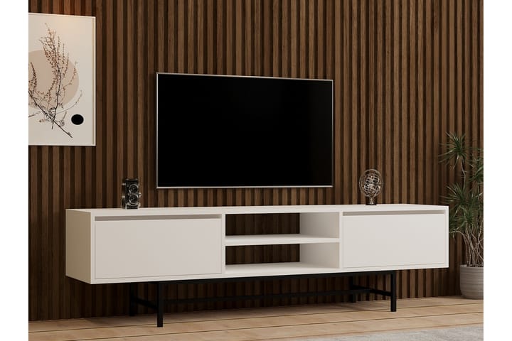 Tv-taso Tauber 180 cm - Valkoinen - Tv taso & Mediataso