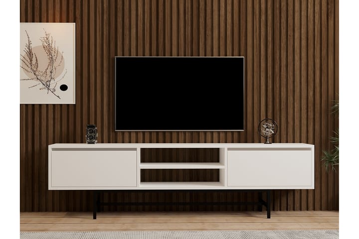 Tv-taso Tauber 180 cm - Valkoinen - Tv taso & Mediataso