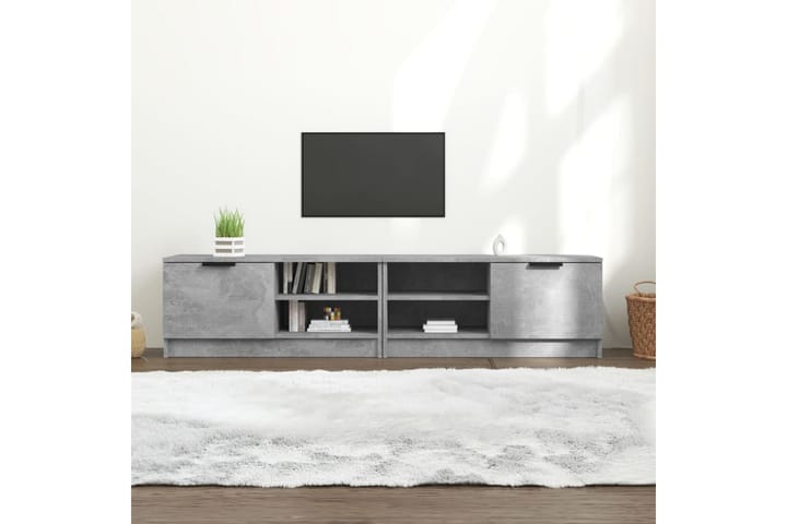 TV-tasot 2 kpl betoninharmaa 80x35x36,5 cm tekninen puu - Harmaa - Tv taso & Mediataso