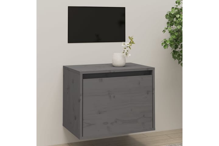Seinäkaappi harmaa 45x30x35 cm täysi mänty - Harmaa - Tv taso & Mediataso
