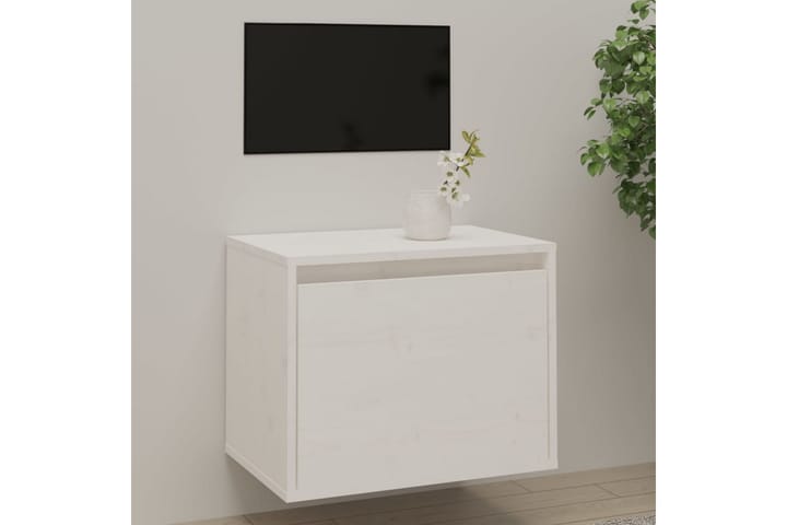 Seinäkaappi valkoinen 45x30x35 cm täysi mänty - Valkoinen - Tv taso & Mediataso