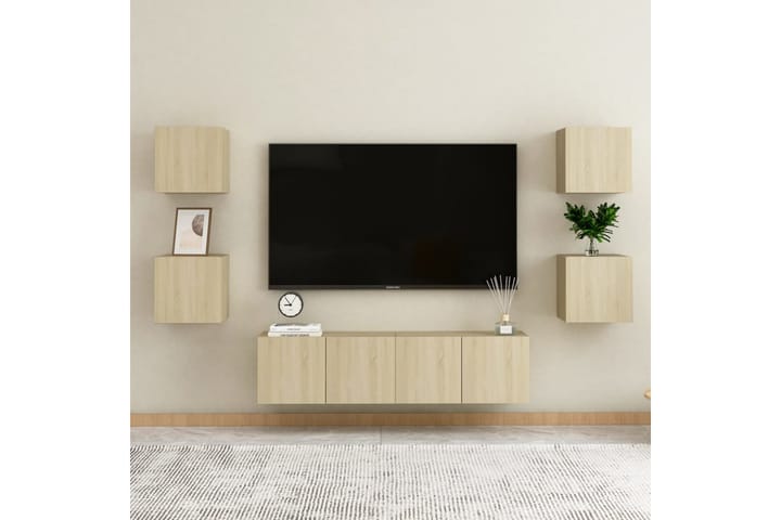 Seinäkiinnitettävä TV-taso Sonoma-tammi 30,5x30x30 cm - Ruskea - Tv taso & Mediataso