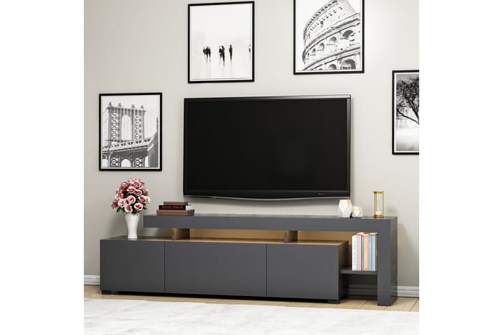 TV-taso Beliza 192 cm - Antrasiitti - Tv taso & Mediataso