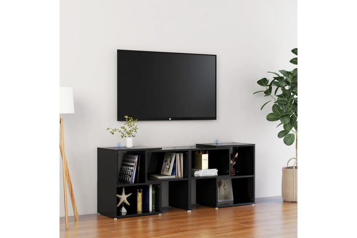 TV-taso korkeakiilto musta 104x30x52 cm lastulevy - Musta - Tv taso & Mediataso