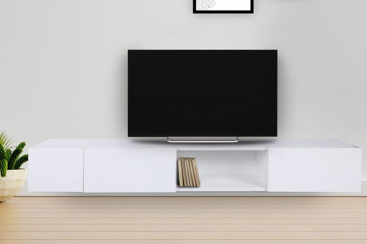 TV-taso Lageneu 180 cm - Valkoinen - Tv taso & Mediataso