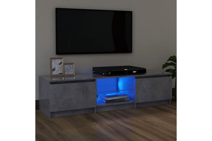 TV-taso LED-valoilla betoninharmaa 120x30x35,5 cm - Tv taso & Mediataso