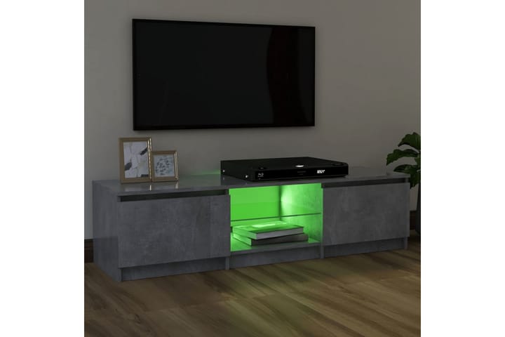 TV-taso LED-valoilla betoninharmaa 120x30x35,5 cm - Tv taso & Mediataso