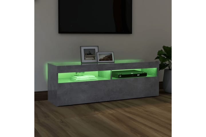 TV-taso LED-valoilla betoninharmaa 120x35x40 cm - Harmaa - Tv taso & Mediataso
