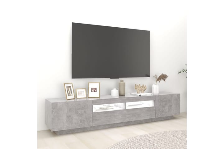 TV-taso LED-valoilla betoninharmaa 200x35x40 cm - Harmaa - Tv taso & Mediataso