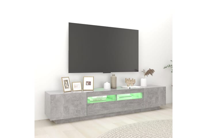TV-taso LED-valoilla betoninharmaa 200x35x40 cm - Harmaa - Tv taso & Mediataso