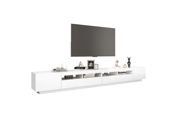 TV-taso LED-valoilla korkeakiilto valkoinen 300x35x40 cm - Valkoinen - Tv taso & Mediataso