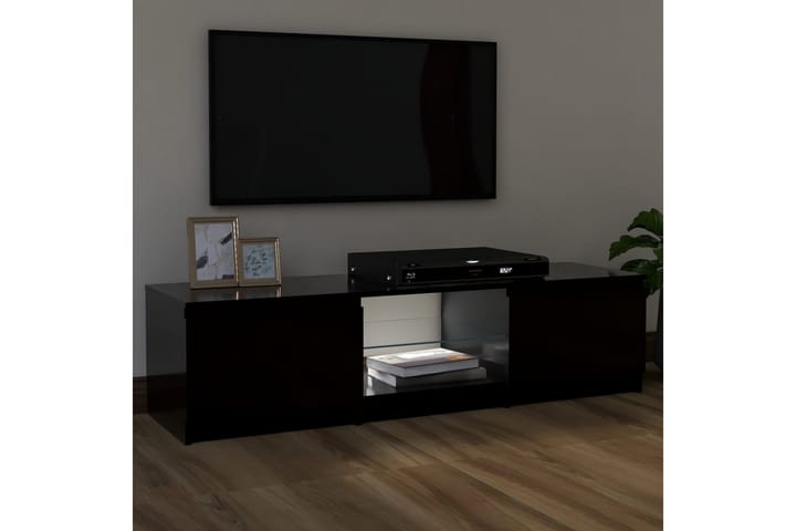 TV-taso LED-valoilla musta 120x30x35,5 cm - Tv taso & Mediataso