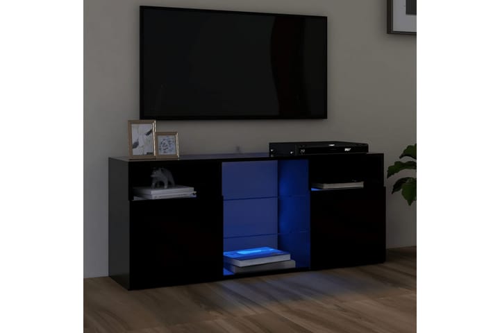 TV-taso LED-valoilla musta 120x30x50 cm - Tv taso & Mediataso
