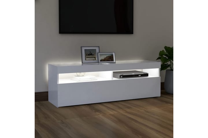 TV-taso LED-valoilla valkoinen 120x35x40 cm - Valkoinen - Tv taso & Mediataso